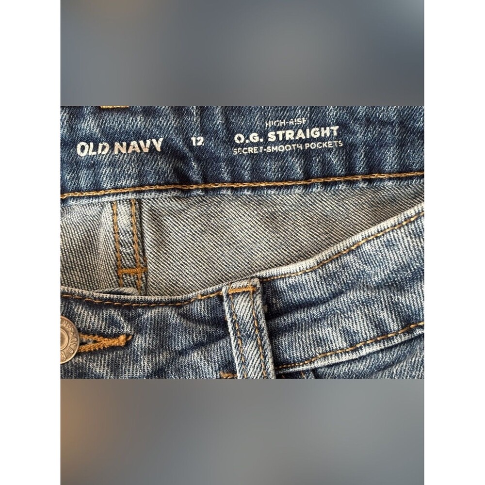 Old Navy High-Rise O.G. Straight Jeans Size 12 - Picture 3 of 4